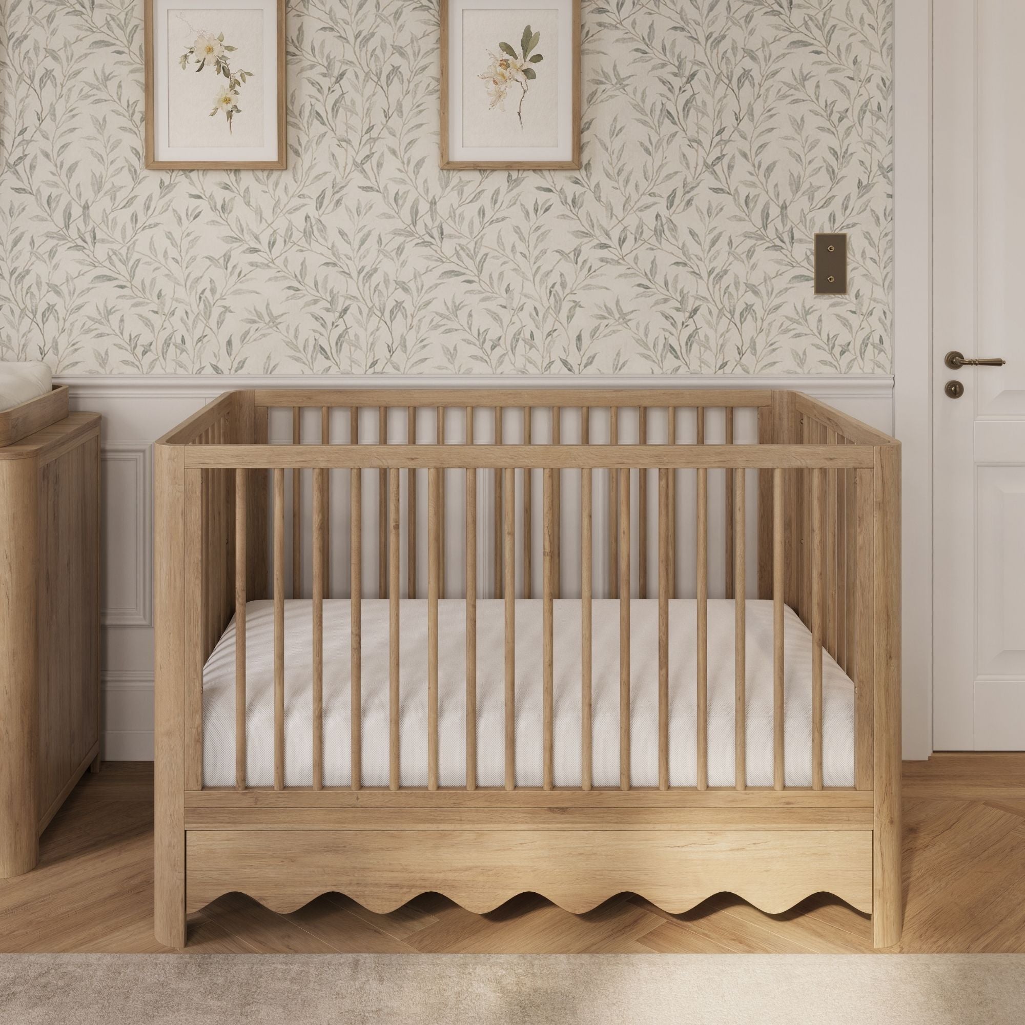 Breathable 2-stage crib placed inside of a wooden crib