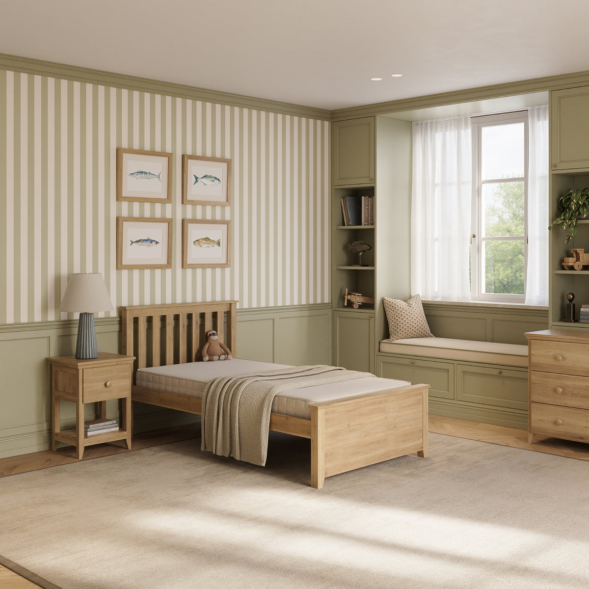 Savona FSC-Certified Oak Kids Bed/Bunk Bed