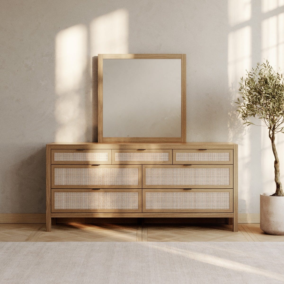 Arienzo 7-Drawer Wood Dresser | Real Wood Bedroom Furniture