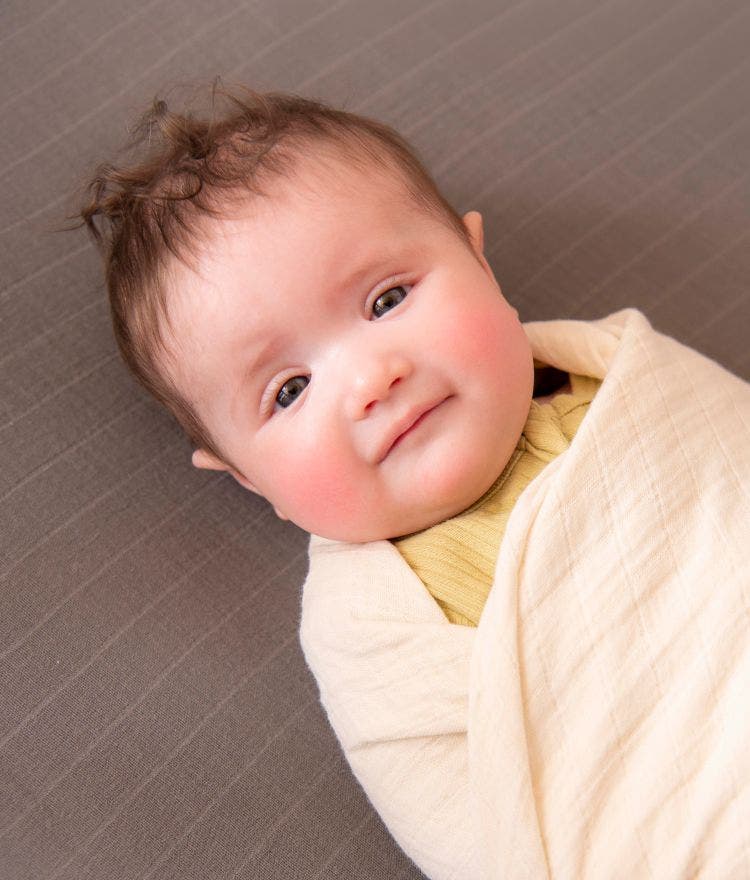 baby swaddled in a blanket