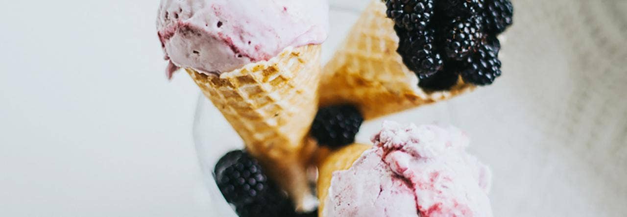 Ice cream with berries