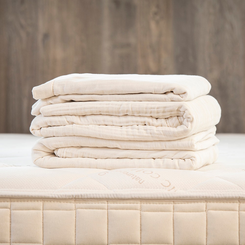 Organic Cotton King Blanket 4 Layer Breathable Muslin Cream