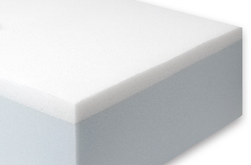 Block of memory foam on white background