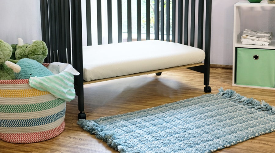 Colorful nursery with high-quality area rug 