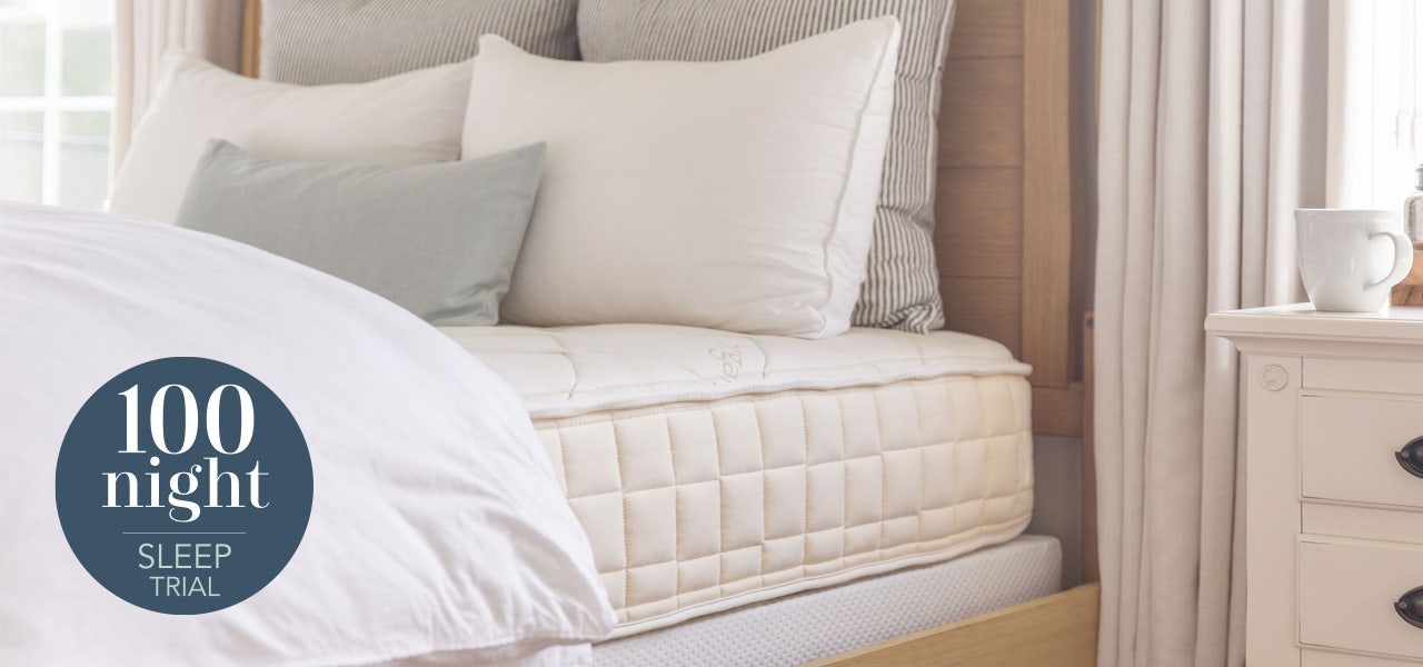 Naturepedic organic mattress set up for 100 night risk-free sleep trial