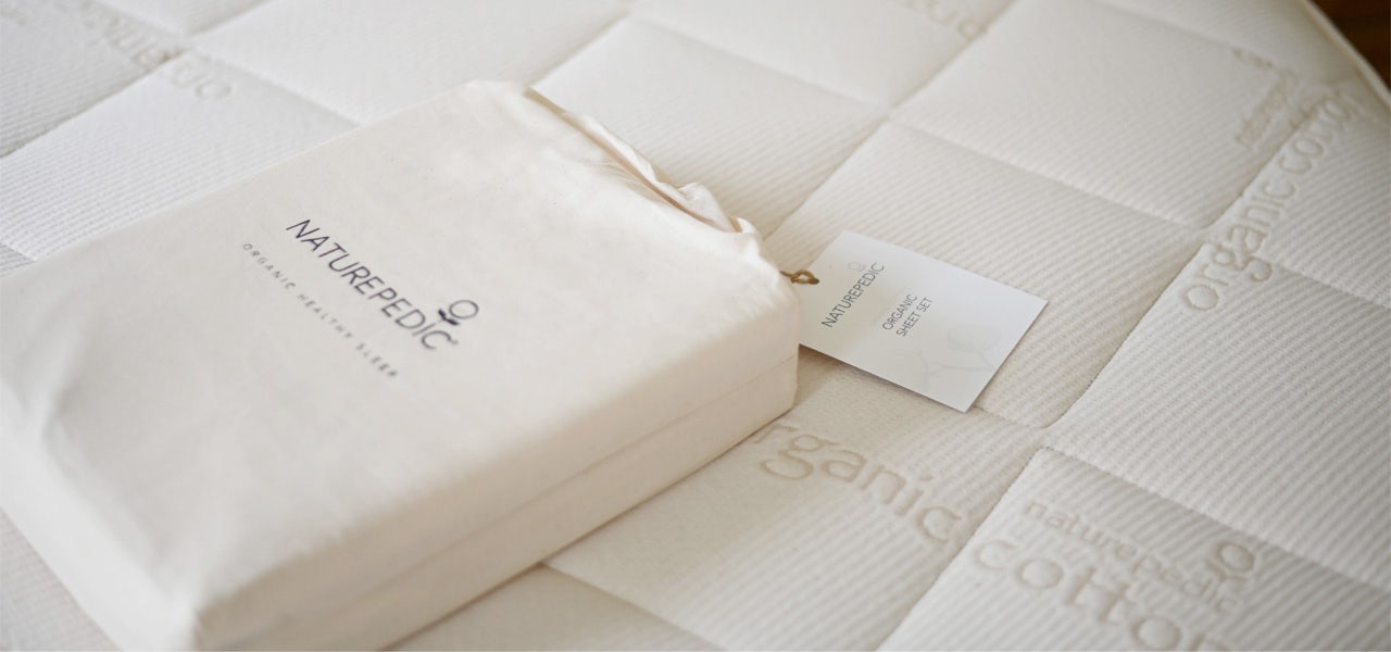 Naturepedic certified organic mattress and organic cotton sheet set