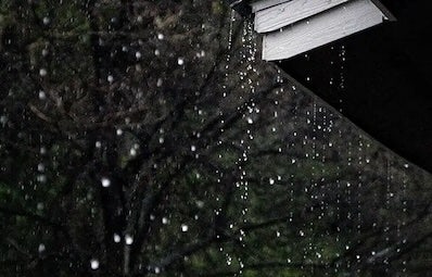raindrops falling outside