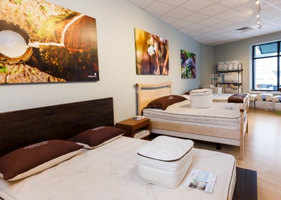 mattresses inside organic mattress gallery in Wellesley Massachusetts