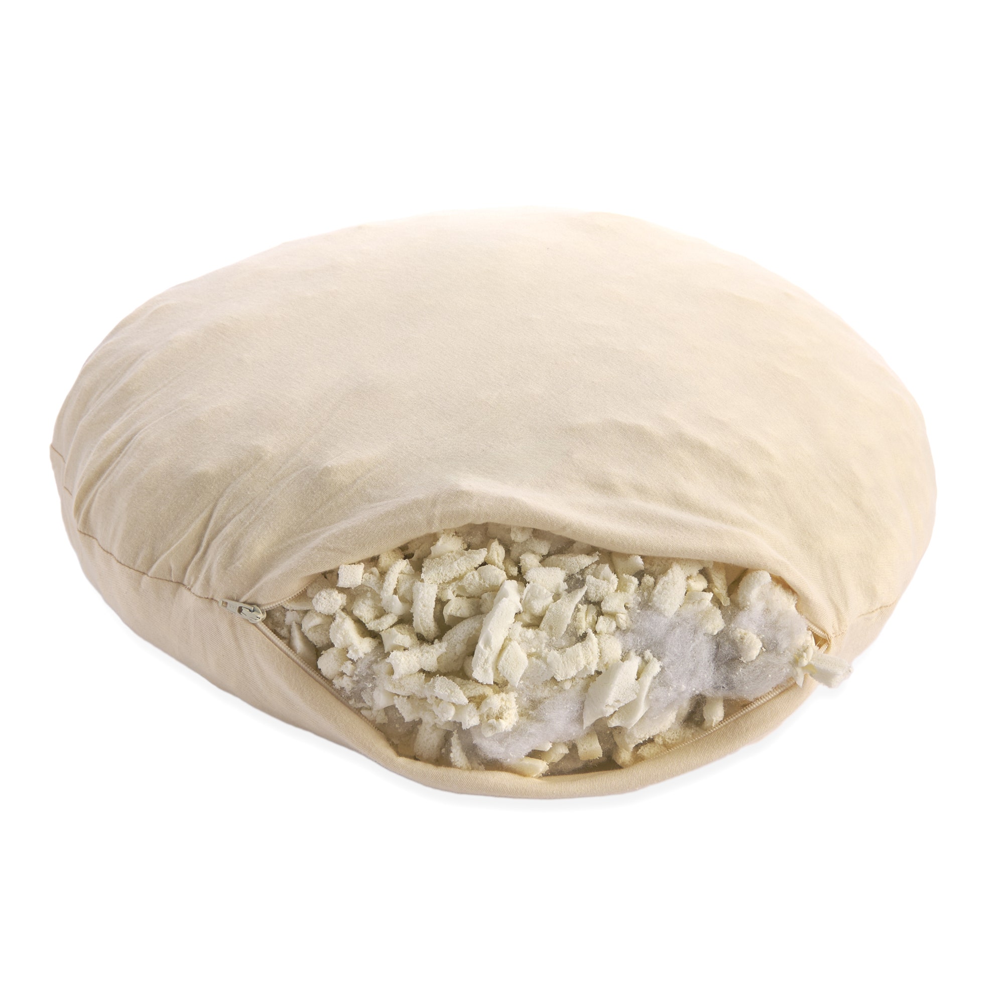 Meditation pillow, inside with shredded latex fill