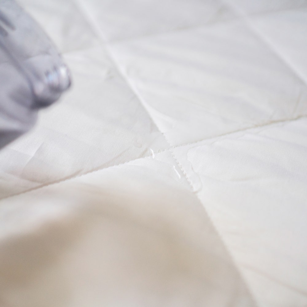 Water Spill on Quilted Protector Pad