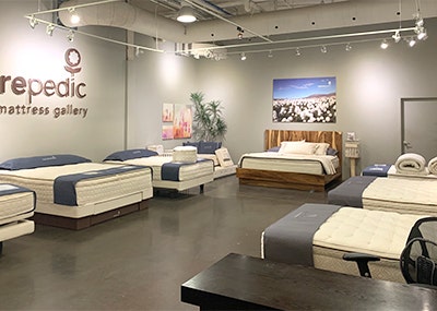 mattresses inside organic mattress gallery in Toronto Canada